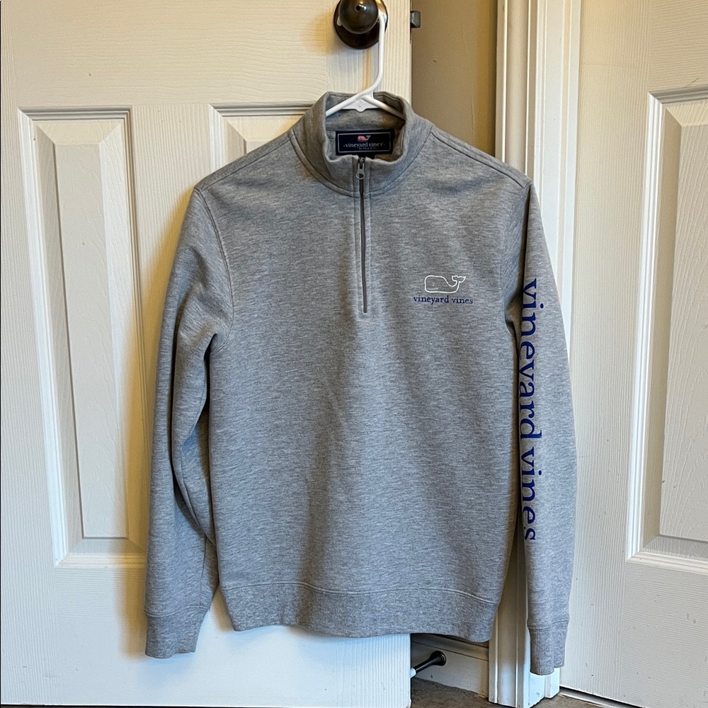 Vineyard Vines Light Gray Quarter Zip Sweater